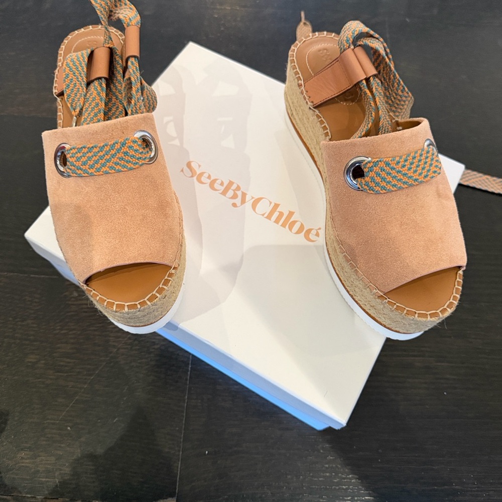 See By Chloe Kids Tan Espadrille Sandals